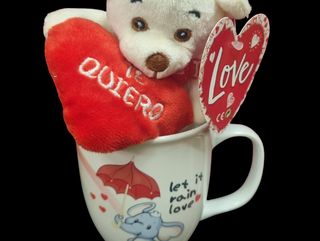 TAZA ELEFANTE LOVE + PELUCHE