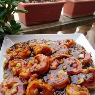 Gambas con Nueces