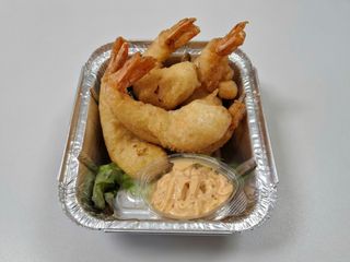 Battered Prawns Served With Seafood Dip