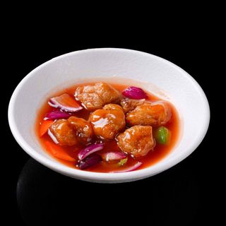 25. Pollo con salsa agridulce