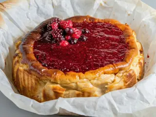 Tarta De Queso Con Fresa (1 Porción grande, 1-2 personas) 