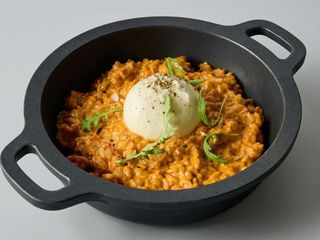 Risotto de nduja y burrata italiana
