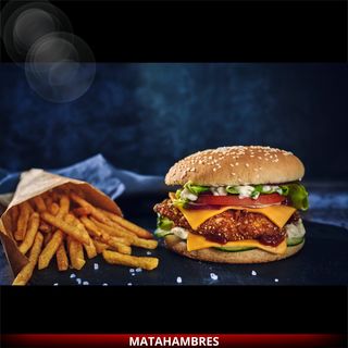 Burger de pollo clásica + patatas fritas