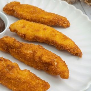 pollo frito con salsa de cilantro