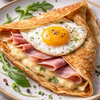 Crepe Salado Jamón Dulce, Queso y Huevo Frito