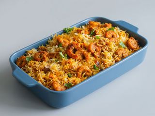 Gambas Biryani Con Curry