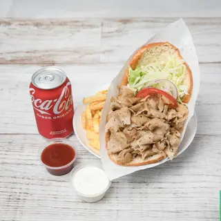 menú kebab + patata + cocacola 330ml