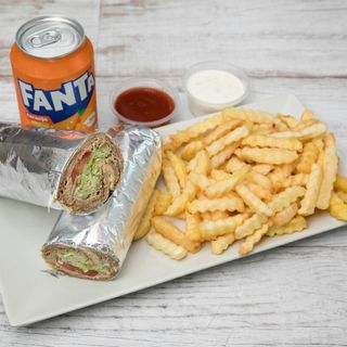 MENU DURUM VEGETAL + PATATAS + REFRESCO 330ML