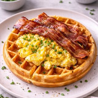 Gofre Bacon y Huevo Revuelto