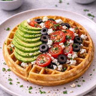 GOFRE AGUACATE FETA CHERRY Y OLIVAS NEGRAS