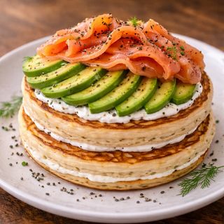 Tortita De Aguacate, Salmón Ahumado y Queso crema