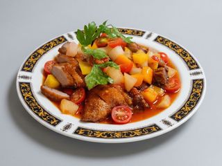 Pato Con Salsa De Frutas Picante Estilo Thai