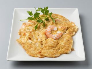 huevos revueltos con gambas