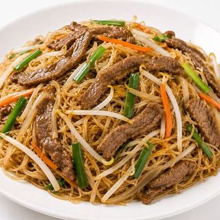 Fideos chinos con ternera