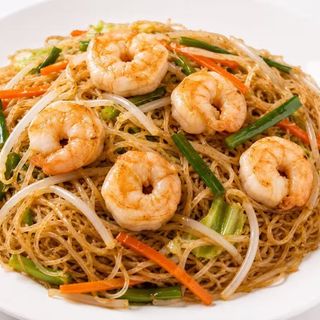 fideos chinos con gambas