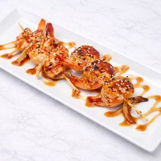 Pinchos de Langostinos Teriyaki