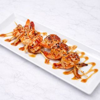Pinchos de Langostinos Teriyaki
