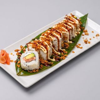 salmón cocido crunchy roll 8pieza