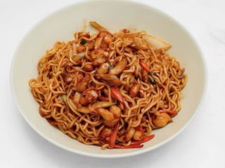 Yakiudon grueso con pollo