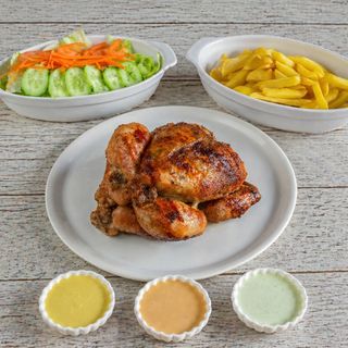 Pollo entero al carbón peruano