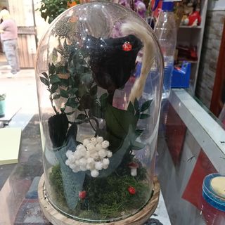 CupulA grande con rosa negra