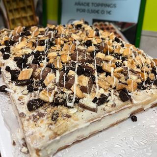 Porción de tarta de gofre