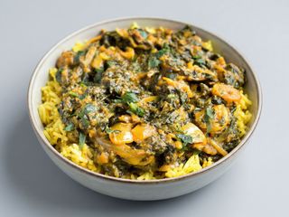 Espinaca Con Langostinos