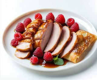 202. Pato laqueado con crepes (12 uds.)