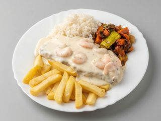 Solomillo Con Queso Y Gambas