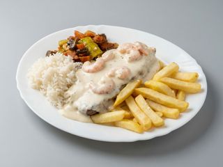 Entrecot Con Queso Y Gambas