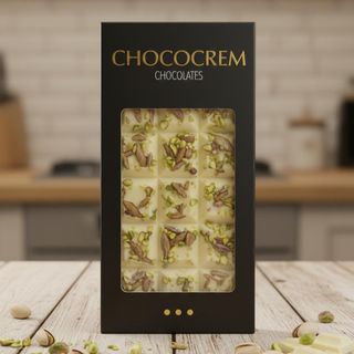 Tableta de Chocolate Blanco, Pistachos y Pipas