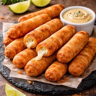 Tequeños artesanos rellenos de queso (21 uds)