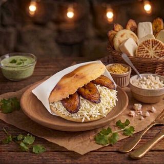 Arepa de Plátano con Queso Latino
