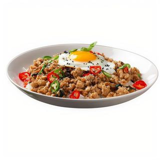 Bak Crujiente De Pollo Y Marisco Con Huevo Flameado