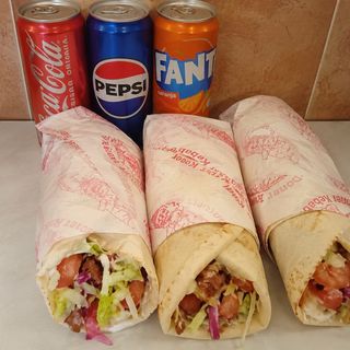 3 durum, 3 refrescos lata