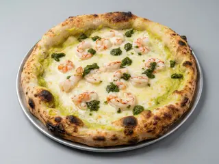 Pizza calabacin y gambas