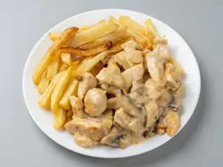 Raxo con salsa