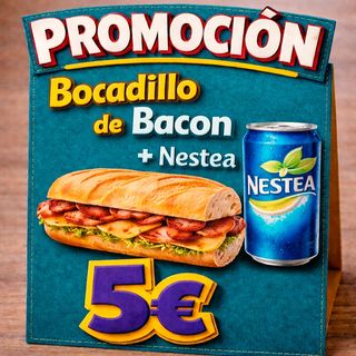 Bocadillo de Beicon a la Plancha + Nestea