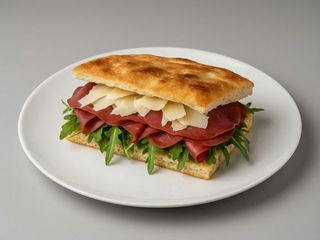 Focaccia romana con bresaola rucola e grana 