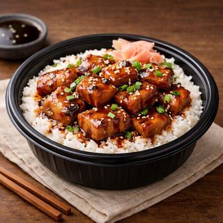 108. Arroz Con Atún Frito Con Salsa Teriyaki