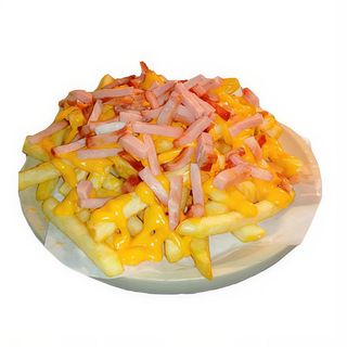 Patatas fritas con cheddar y bacón