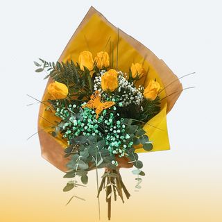 6 rosas amarillas