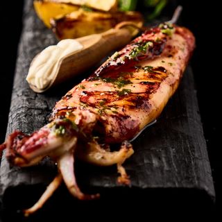 Calamar de anzuelo a la brasa