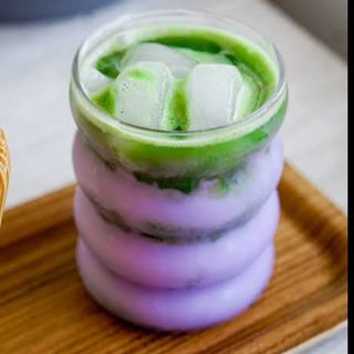 Iced Matcha Ube Latte