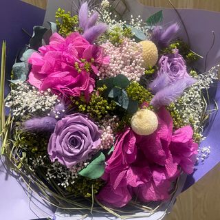 Ramo flor seca tonos morados