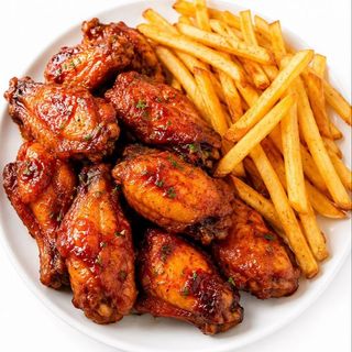 Alitas de pollo con patatas