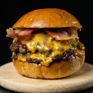 DOBLE SMASH CON QUESO Y BACÓN