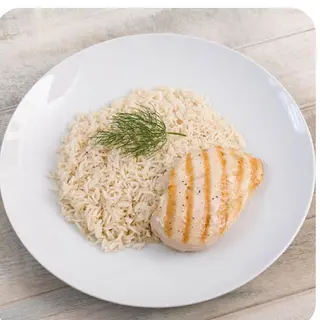 Pechuga de pollo a la plancha con arroz blanco