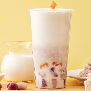 Té con leche y puré de taro, mochi (500 Ml.)