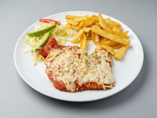 Milanesa de pollo napolitana 